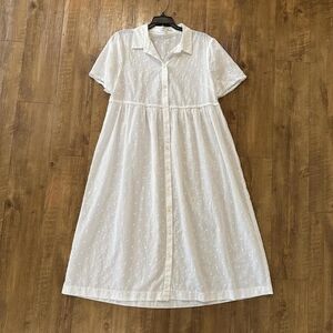 Elegant White Button-Down Dress